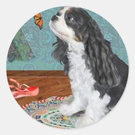 Adesivo Redondo Cavalier King Charles Spaniel Stickers