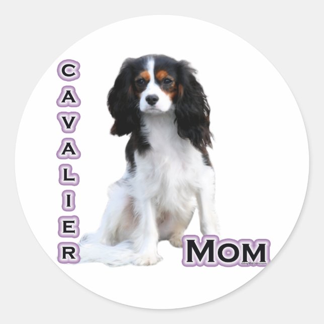 Adesivo Redondo Cavalier Mãe 4 - Sticker (Frente)