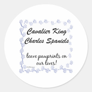 Adesivo Redondo Cavalier Pawprint Sticker