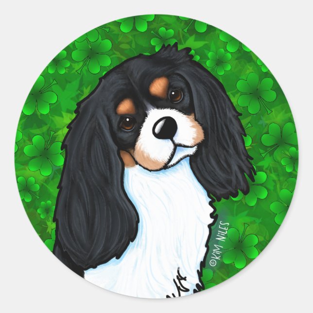 Adesivo Redondo Cavalier Spaniel Classic Round Sticker (Frente)