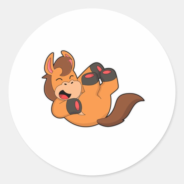 Adesivo Redondo Cavalo a Rir (Frente)