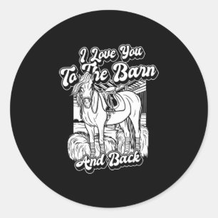 Adesivo Redondo Cavalo Andando - Horseback Eu Te Amo Ao Barn An