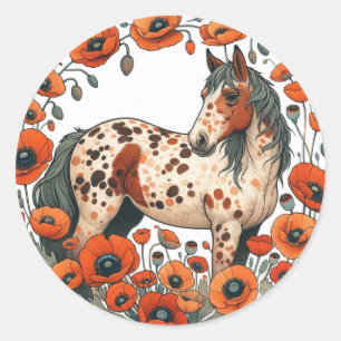 Adesivo Redondo Cavalo Appaloosa Cavalo Appy