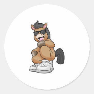 Adesivo Redondo Cavalo com grandes Calçados