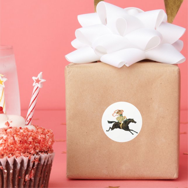 Adesivo Redondo Cavalo de Circo e Dançarino (Festa)