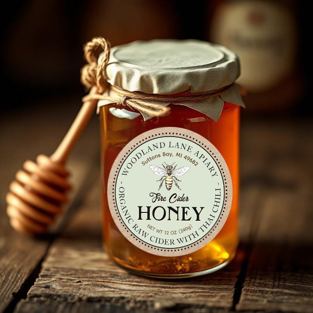 Adesivo Redondo Cavalo de Fogo Biológico Bruto Mel Tailandês Chili (Criador carregado)