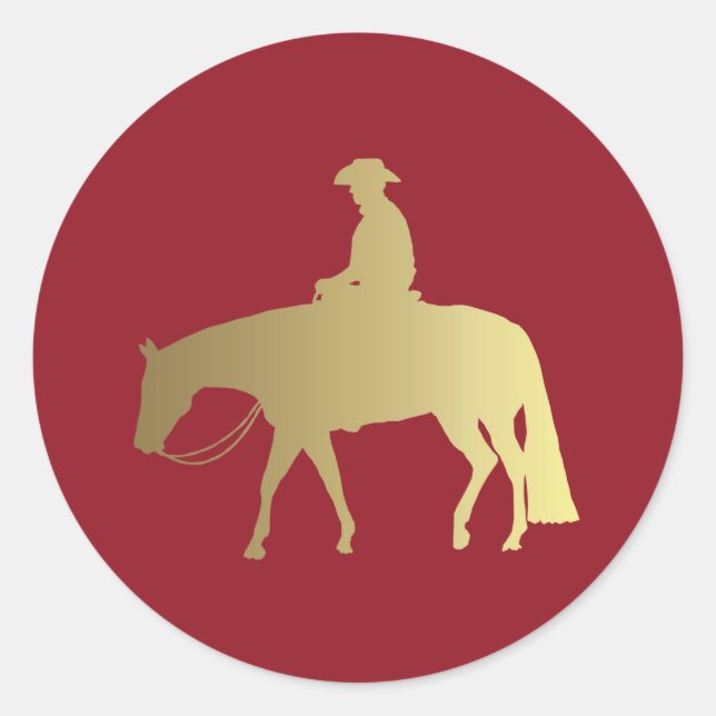 Adesivo Redondo Cavalo de Pleasure ouro/Bordéus (Frente)