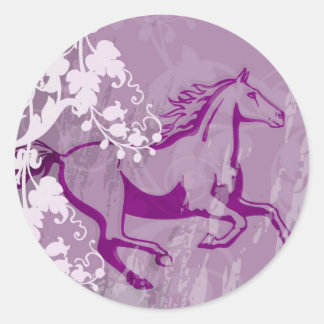 Adesivo Redondo Cavalo do Jardim Místico (Lt. Roxo)