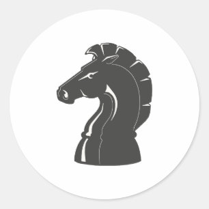 Adesivo Redondo Cavalo do preto do jogador de Chessmaster
