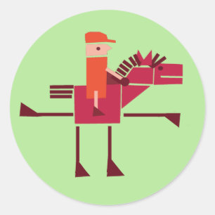 Adesivo Redondo Cavalo e cavaleiro