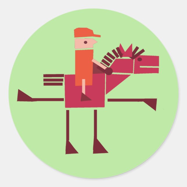 Adesivo Redondo Cavalo e cavaleiro (Frente)