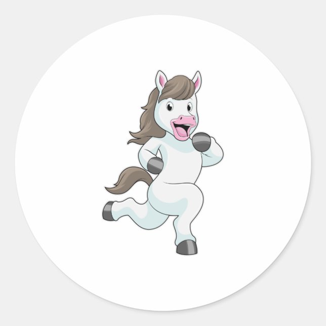 Adesivo Redondo Cavalo em Corrente (Frente)