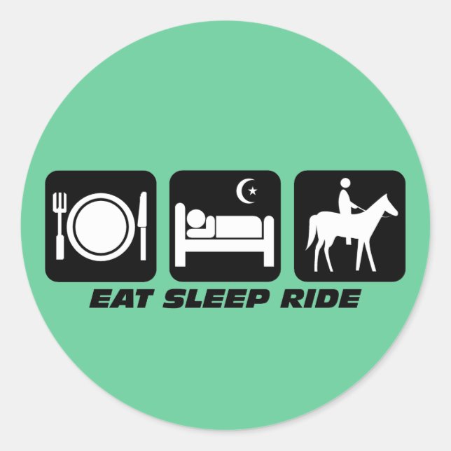 Adesivo Redondo Cavalo engraçado (Frente)