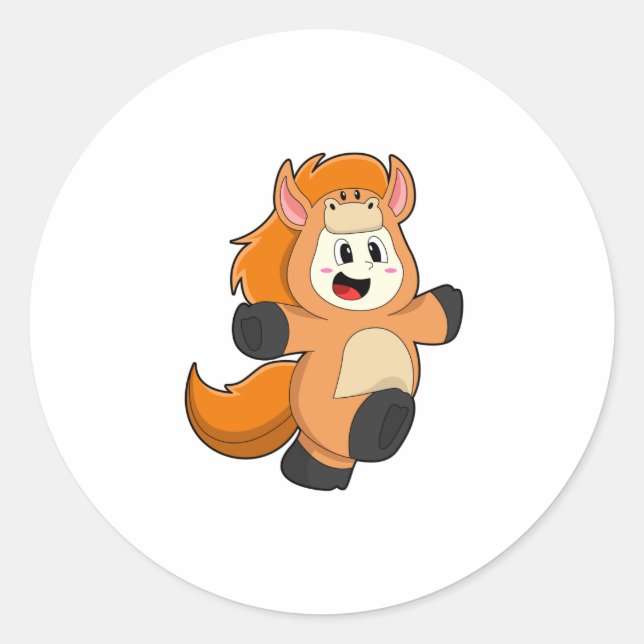 Adesivo Redondo Cavalo na fantasia (Frente)