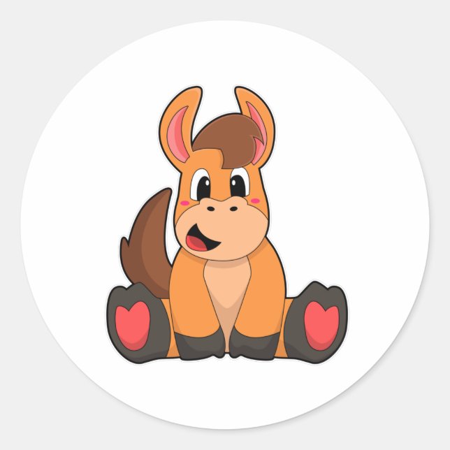 Adesivo Redondo Cavalo na Sessão (Frente)