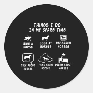Adesivo Redondo Cavalo Para Coisas De Cavalo Que Faço No Meu Tempo
