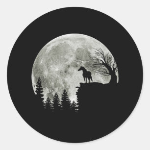 Adesivo Redondo cavalo parado no halloween montanhês