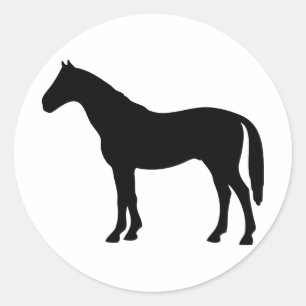 Adesivo Redondo cavalo preto - cavalos