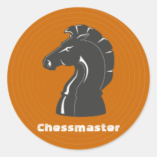 Adesivo Redondo Cavalo preto de Chessmaster