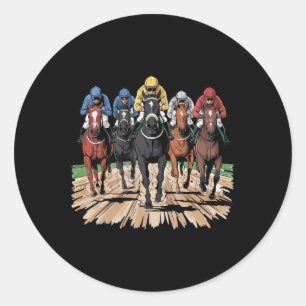 Adesivo Redondo Cavalo Racing Jockey Der