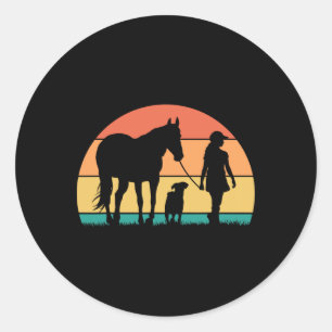 Adesivo Redondo Cavalo Retro - Cavalo de Tromba - Cavalo de Tromba