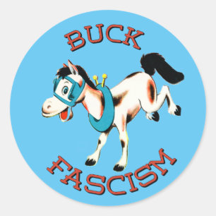 Adesivo Redondo Cavalo Retro Fofo - Fascismo do Buck