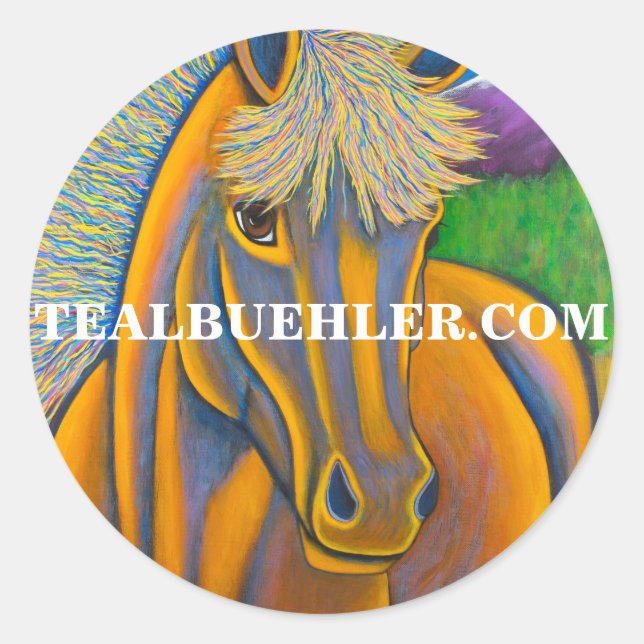 Adesivo Redondo Cavalo Selvagem (Frente)