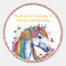Cavalo Whimsso Rainbow Floral Equestre Aniversário