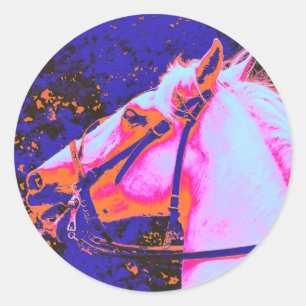 ADESIVO REDONDO CAVALOS