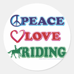 Adesivo Redondo Cavalos da Paz-Amor-Equitação