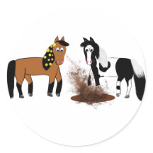 Cavalos de Cartoon Bonitos tocando