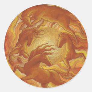 Adesivo Redondo Cavalos do Sol