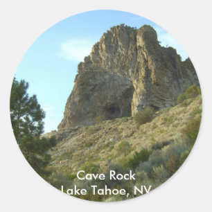 Adesivo Redondo Cave Rock Lake Tahoe, Stickers