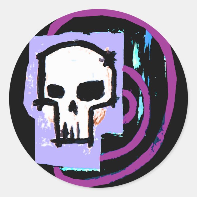 Adesivo Redondo Caveira 12 (Frente)
