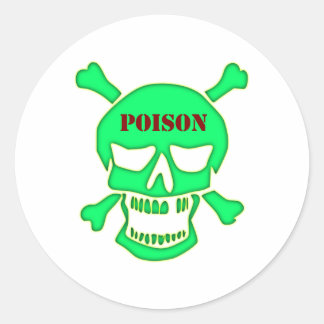 Adesivo Redondo Caveira crânio veneno skull poison
