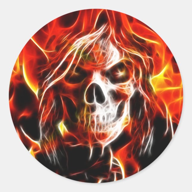 Adesivo Redondo Caveira da Bruxa Fiery (Frente)