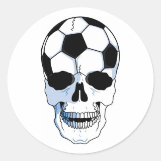 Adesivo Redondo Caveira De Futebol (Crânio De Futebol)