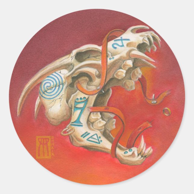 Adesivo Redondo Caveira de Grita (Frente)