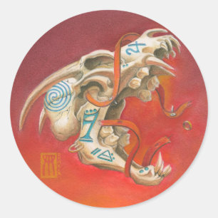 Adesivo Redondo Caveira de Grita