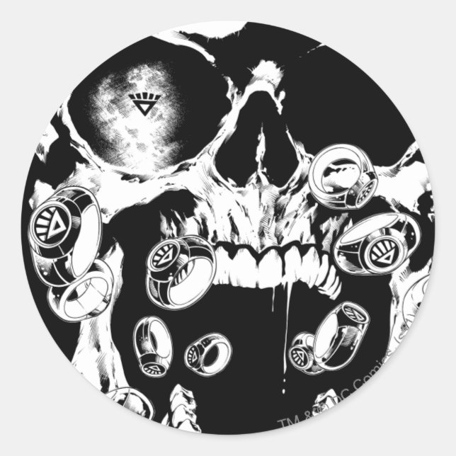 Adesivo Redondo Caveira e Anéis (Frente)