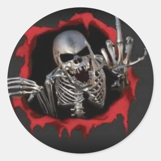 Adesivo Redondo Caveira Maneira (Frente)