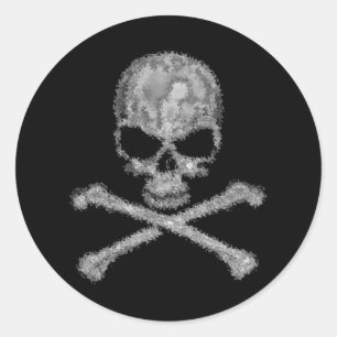 Adesivo Redondo Caveira negra legal e baquetas