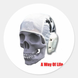 Adesivo Redondo caveira polo-d'água