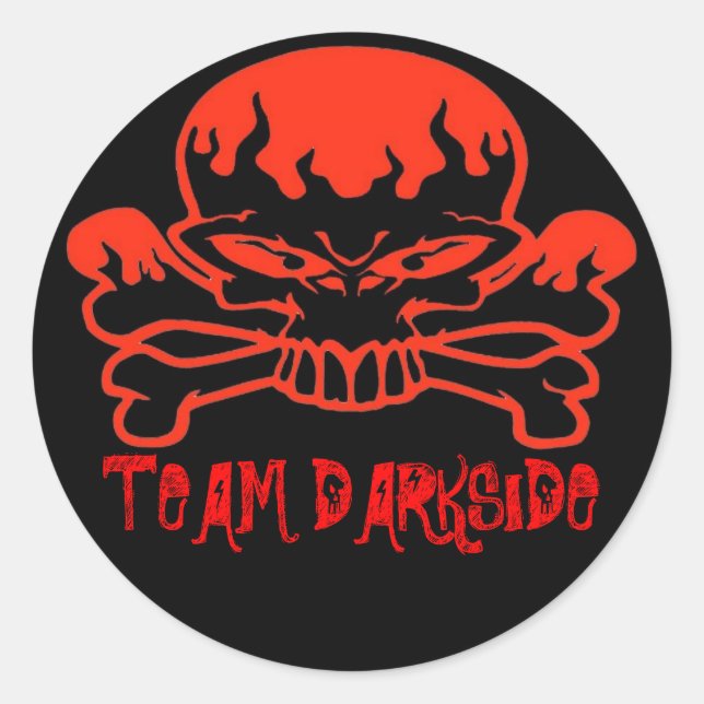 Adesivo Redondo caveira, TEAM DARKSIDE (Frente)