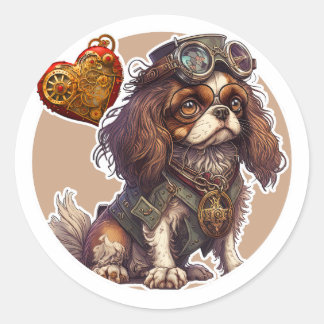 Adesivo Redondo Cavelier King Charles Spaniel Dog