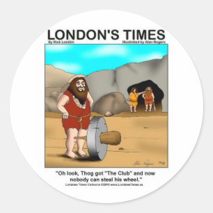 Adesivo Redondo Caveman Pegou O Clube... Ofertas e Camisetas engra