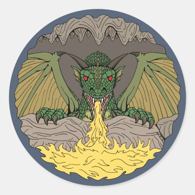 Adesivo Redondo Cavern Dragon 2016 (Frente)