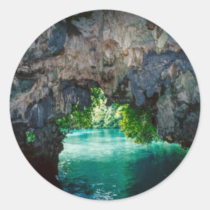 Adesivo Redondo Caverna de Morcegos em Airai, Palau, Micronésia