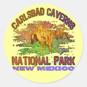Adesivo Redondo Cavernas parque nacional de Carlsbad, New mexico