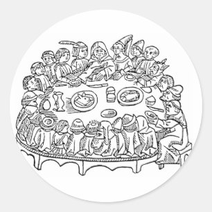 Adesivo Redondo Caxton Jantar selos de banquete de casamento